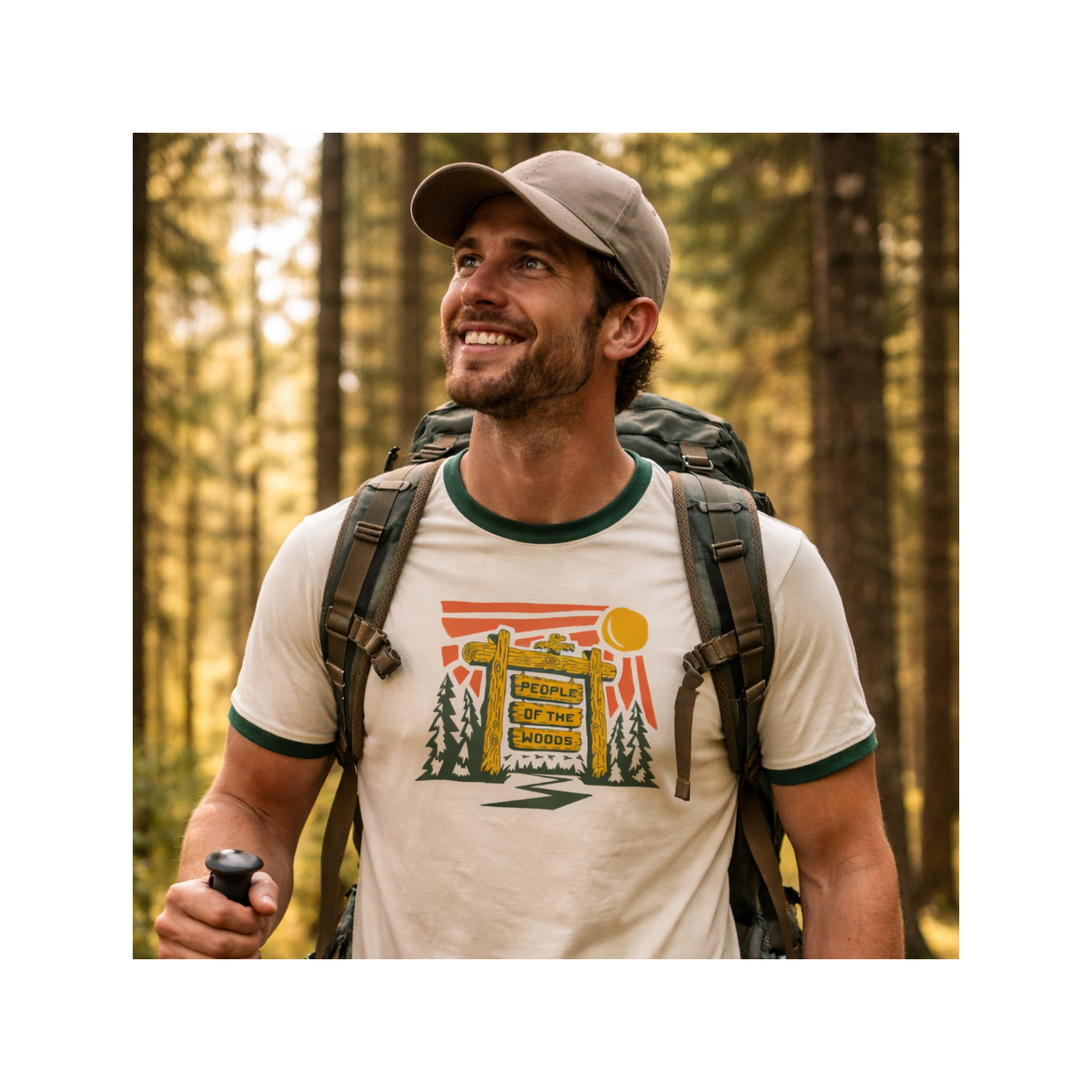 People of the Woods Trailhead Unisex Short Sleeve Ringer Tee