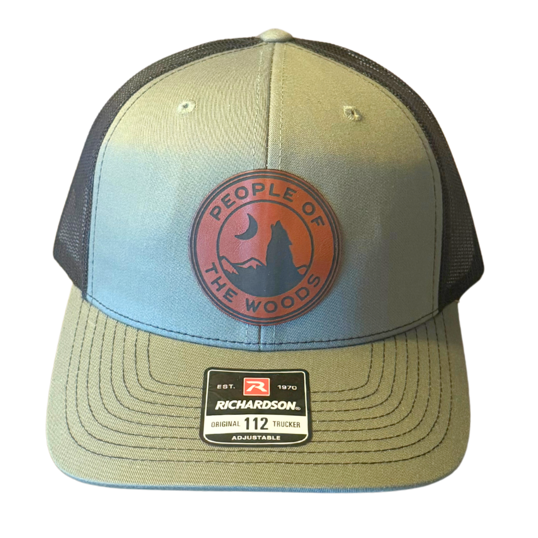 People of the Woods Wolf Leather Patch Hat