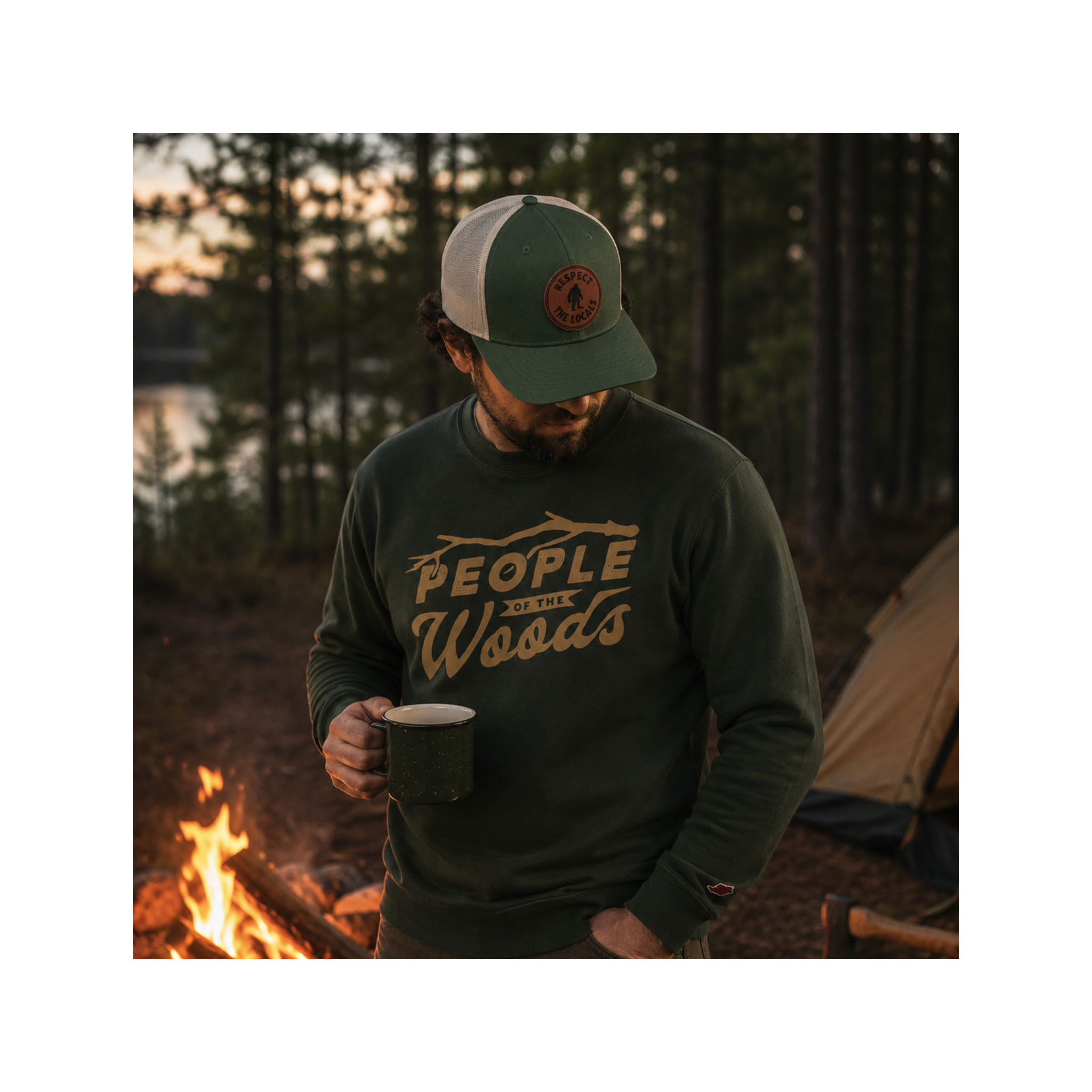 Respect the Locals Bigfoot Leather Patch Hat