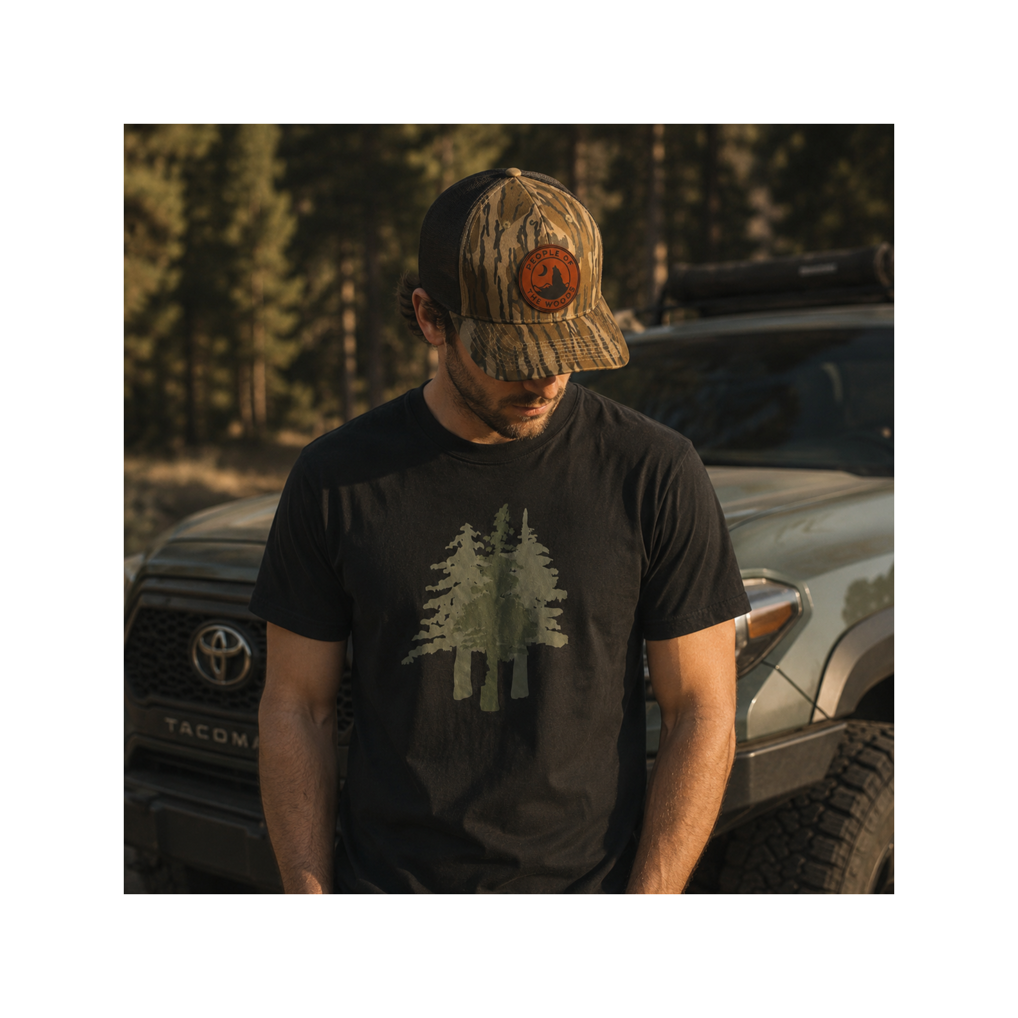 People of the Woods Wolf Leather Patch Hat