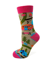 Load image into Gallery viewer, Happy Camper Women&#39;s Crew Socks
