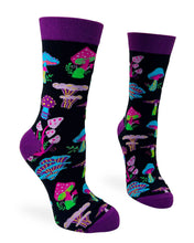 Load image into Gallery viewer, Trippy Mushrooms Women&#39;s Novelty Crew Socks
