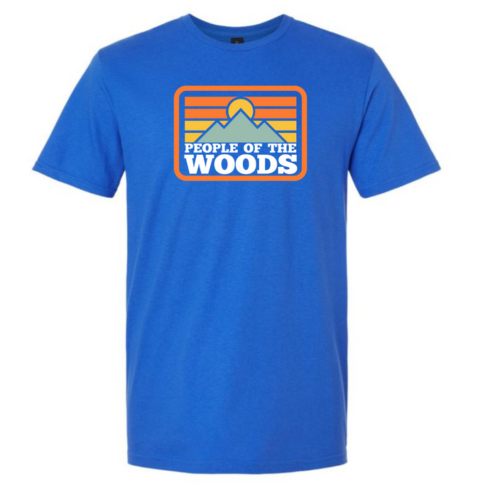 People of the Woods Mountain Sunrise T-Shirt Royal Blue