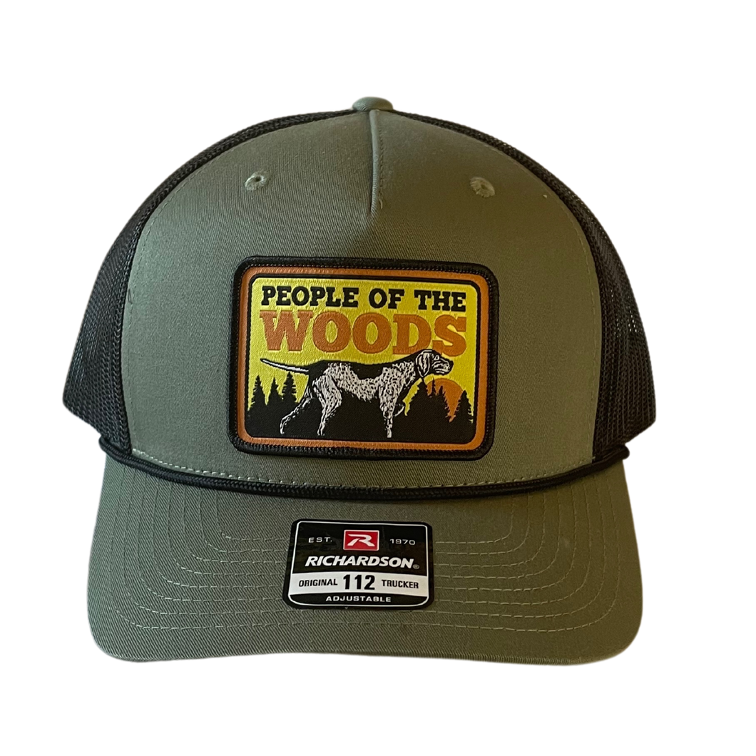 People of the Woods Pointer Loden Black Trucker Hat