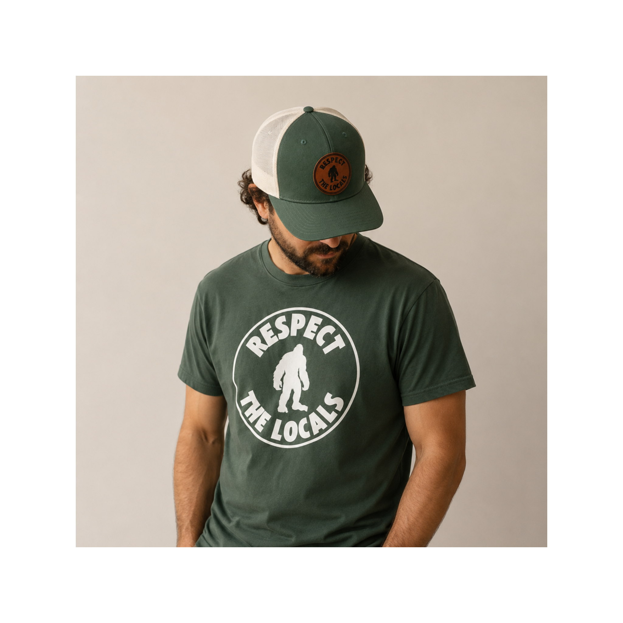 Respect the Locals Bigfoot Leather Patch Hat