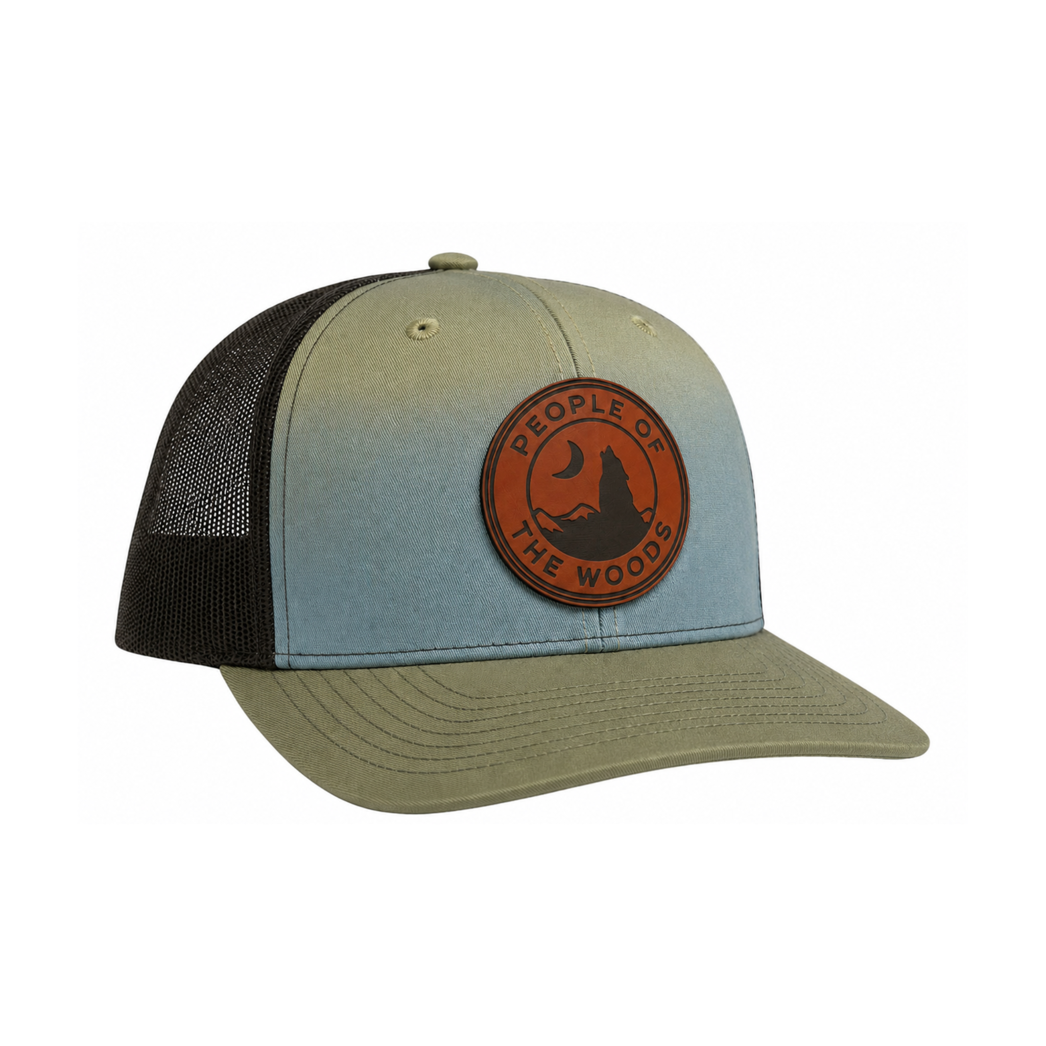 People of the Woods Wolf Leather Patch Hat