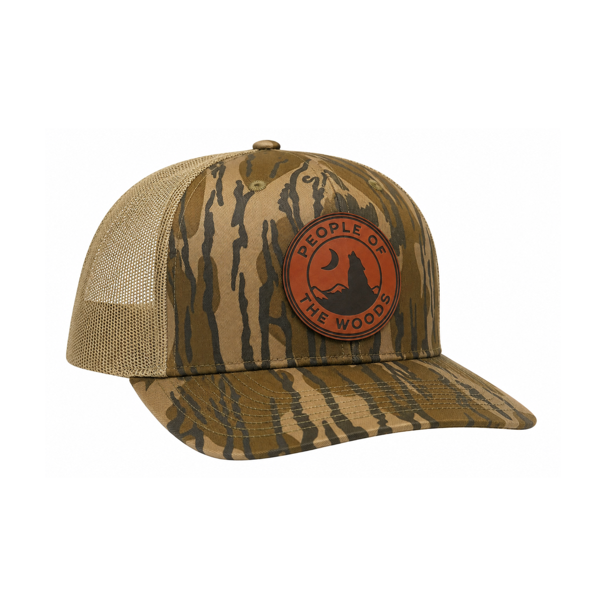 People of the Woods Wolf Leather Patch Hat