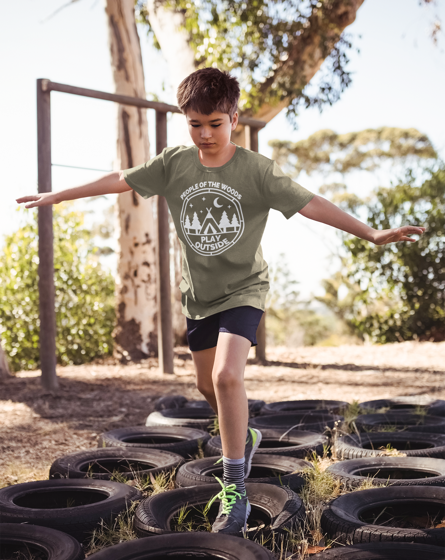 People of the Woods Youth Go Play Outside Tee