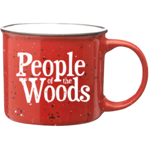 People of the Woods Ceramic Campfire Coffee Mug Red