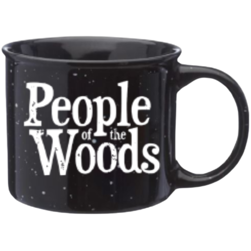 People of the Woods Ceramic Campfire Coffee Mug Black