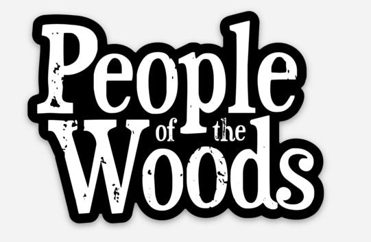 People of the Woods Logo Black & White Sticker